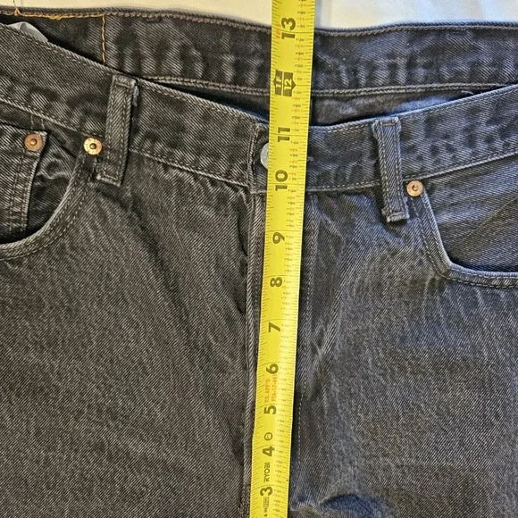 Vintage Levis 501 Jeans Mens 38x34 Black Button Fly Y2k Denim Single Stitch - Picture 10 of 10